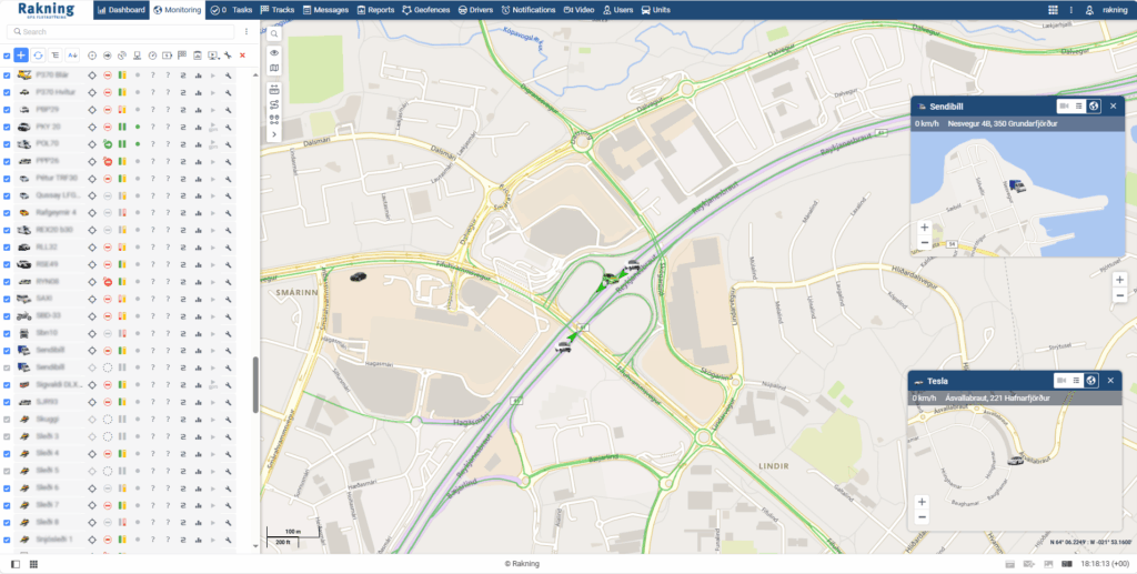 Rakning GPS flotastýring ferilvöktun floti staðsetning