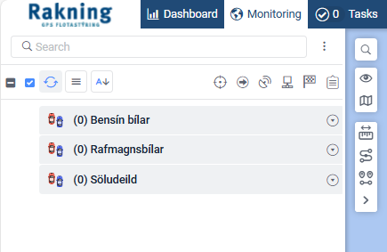 Rakning GPS flotastýring ferilvöktun floti staðsetning